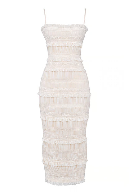 Vestido largo plisado con lentejuelas Solana