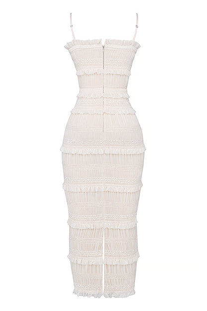 Vestido largo plisado con lentejuelas Solana