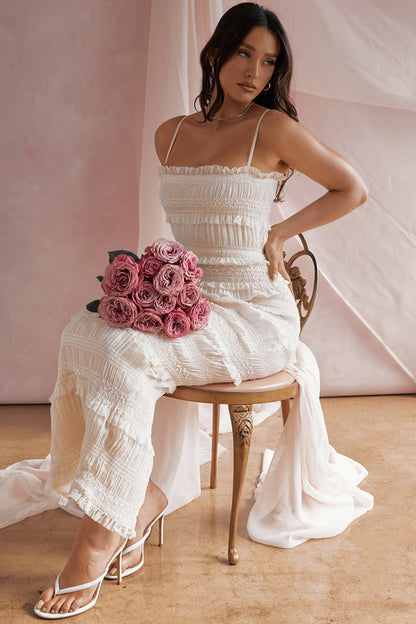 Vestido largo plisado con lentejuelas Solana
